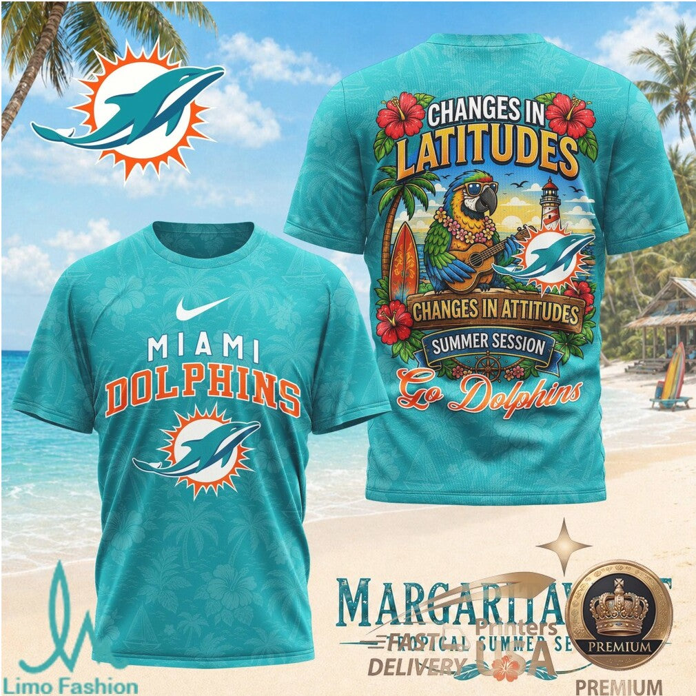 Miami Dolphins Margaritaville Changes In Latitudes Summer Session T Shirt