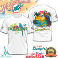 Miami Dolphins Margaritaville It's 5 O'Clock Somewhere Parrot T Shirt - Limotees LLC