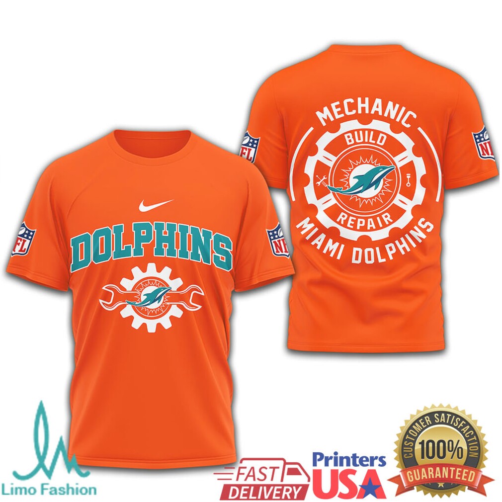 Miami Dolphins Mechanic Build Repair Nfl Tshirt - Limotees LLC