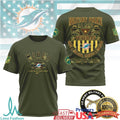 Miami Dolphins Military Police U.S. Army Veteran T Shirt Patriotic NFL Military T Shirt - Limotees LLC