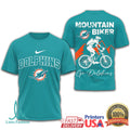 Miami Dolphins Mountain Biker “Go Dolphins” Aqua Performance T shirt - Limotees LLC
