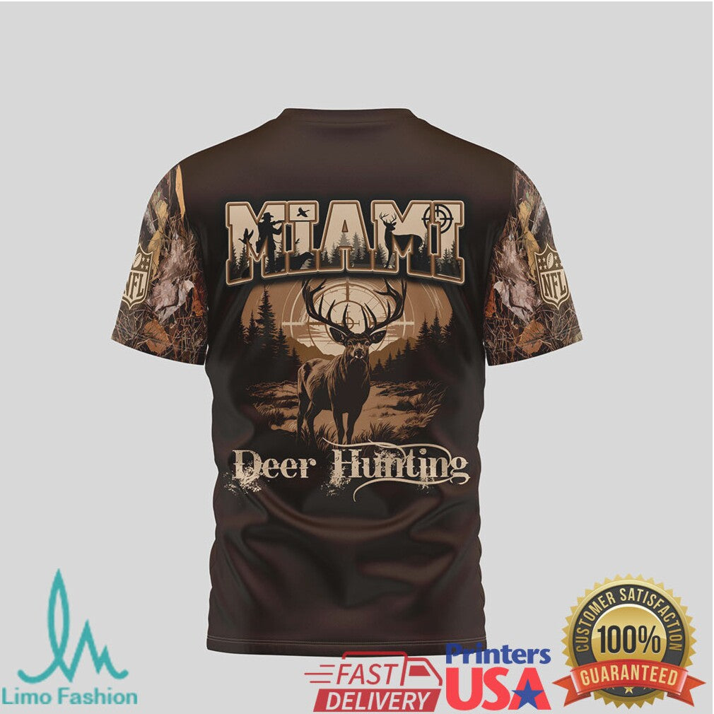 Miami Dolphins NFL Deer Hunting Camo Sleeve T Shirt - Limotees LLC