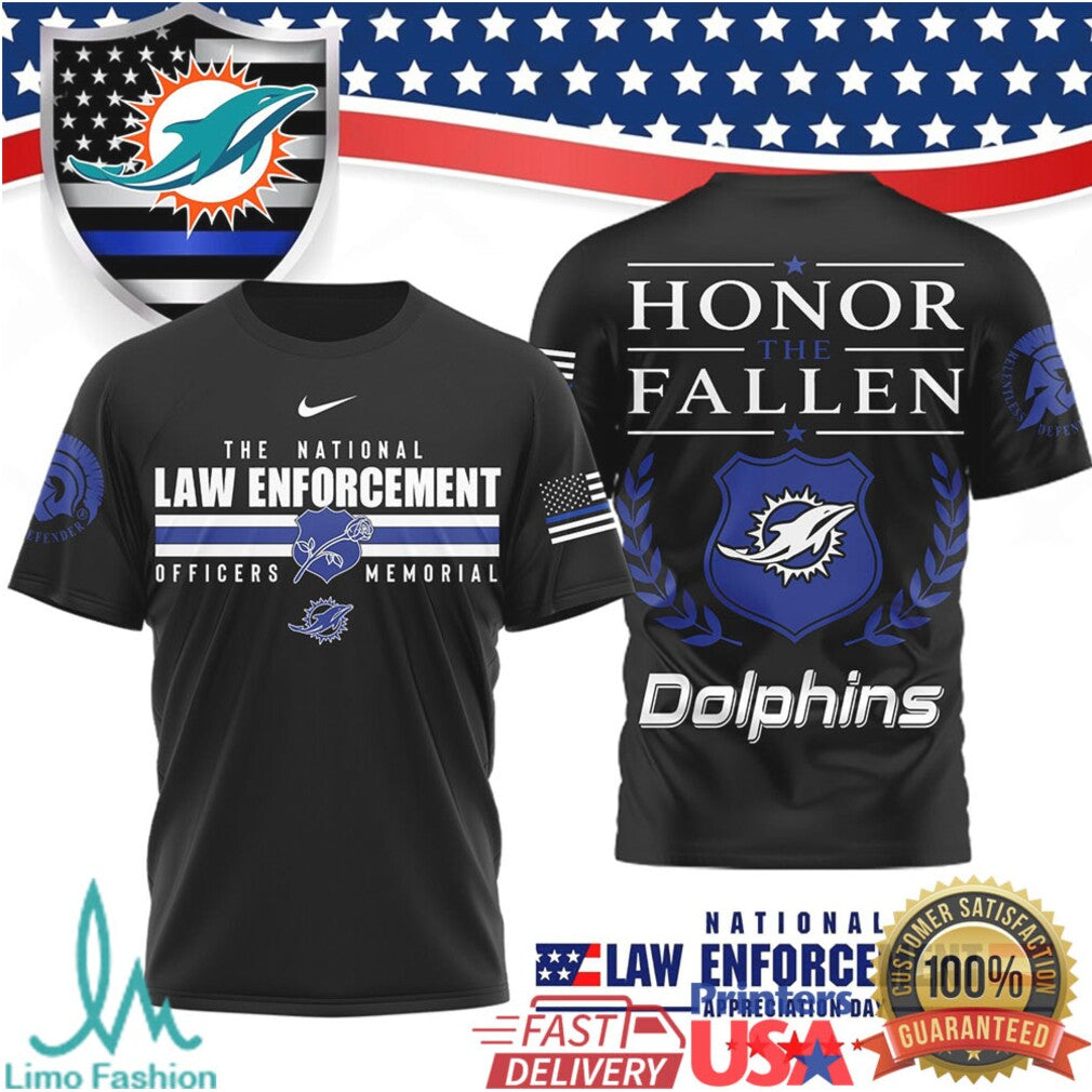 Miami Dolphins National Law Enforcement Tribute T Shirt Police Appreciation Day Honor T Shirt - Limotees LLC