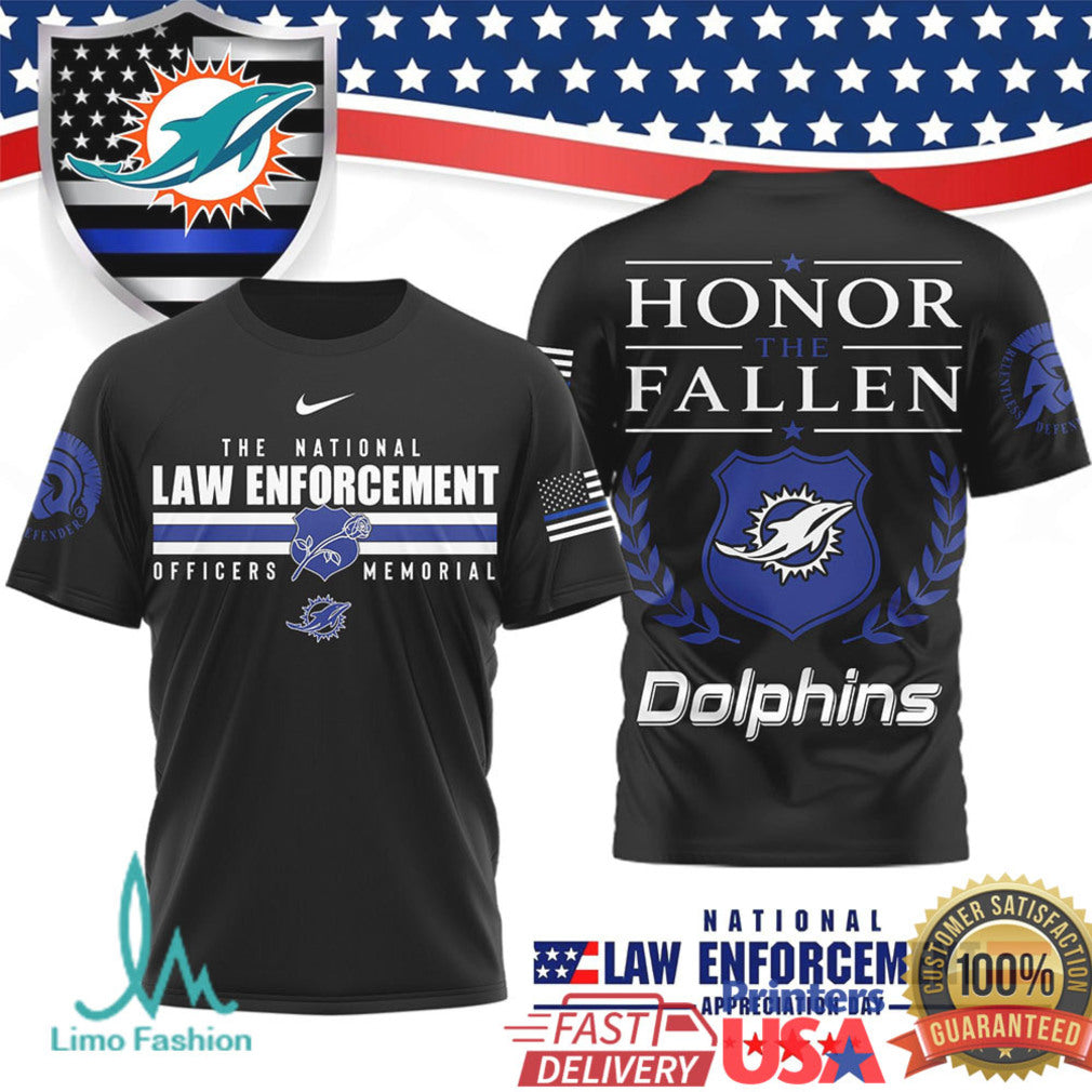 Miami Dolphins National Law Enforcement Tribute T Shirt Police Appreciation Day Honor T Shirt - Limotees LLC