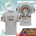 Miami Dolphins Native American Heritage Month Teal Headdress T Shirt