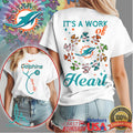 Miami Dolphins Nursing Tee It's a Work of Heart NFL Healthcare Shirt - Limotees LLC