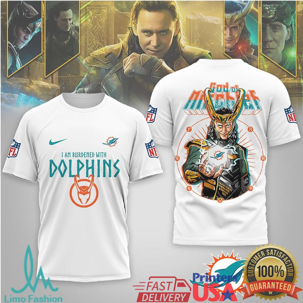 Miami Dolphins Official Loki NFL God Of Mischief 3D Shirt - Limotees LLC