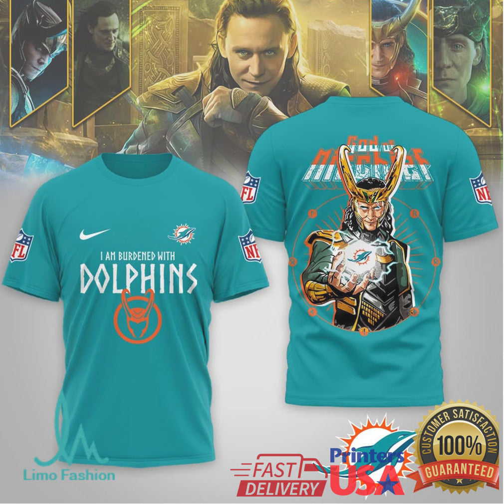 Miami Dolphins Official Loki NFL God Of Mischief 3D Shirt - Limotees LLC
