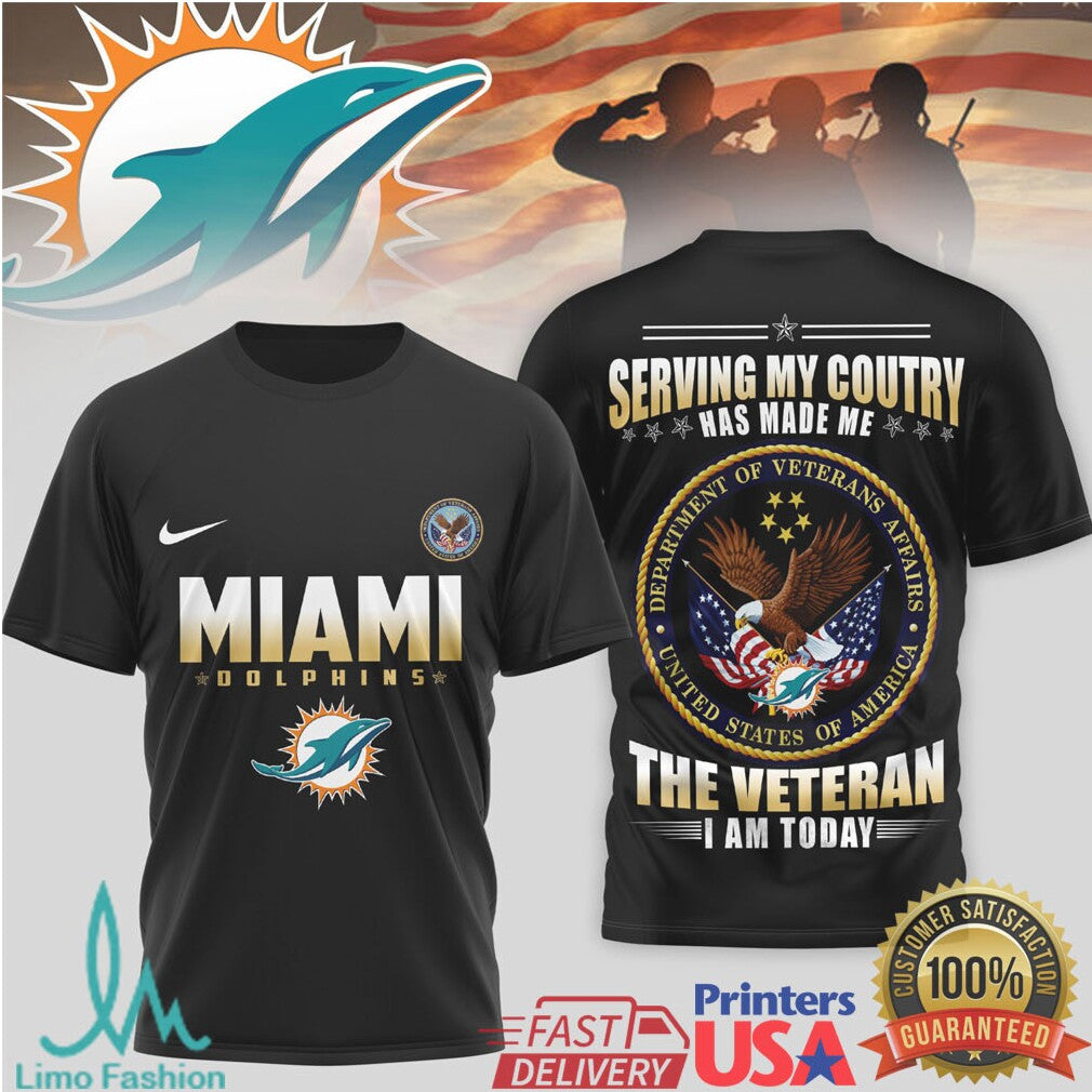 Miami Dolphins Official NFL Department Of Veterans Affairs 3D Shirt - Limotees LLC