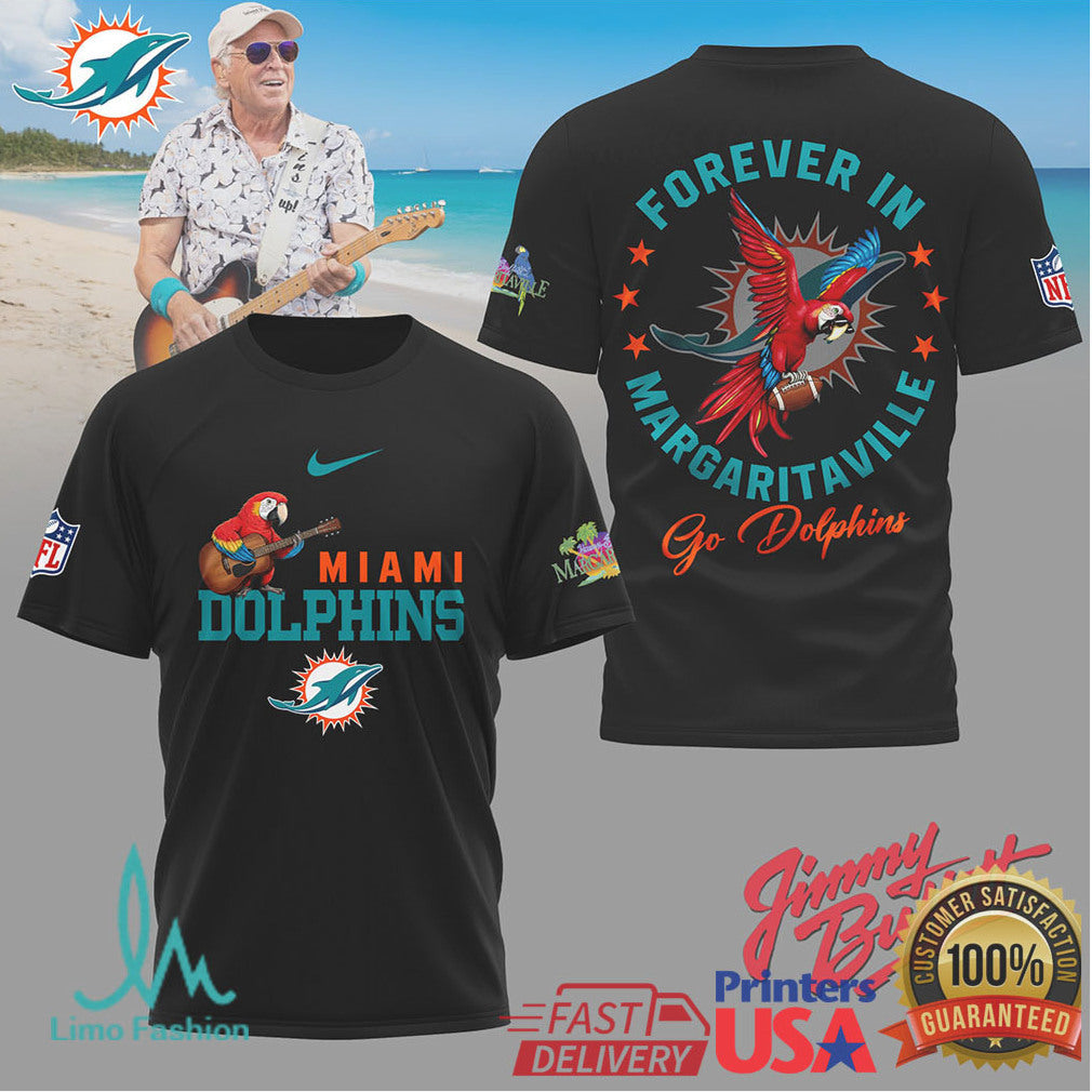 Miami Dolphins Official NFL Forever in Margaritaville 3D Shirt - Limotees LLC