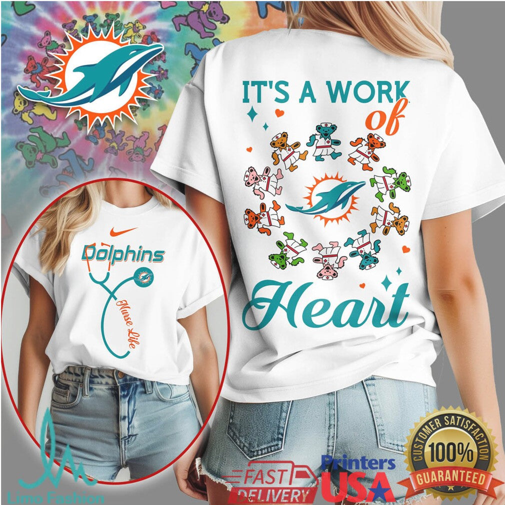 Miami Dolphins Official NFL Grateful Dead Nurse 3D Shirt - Limotees LLC
