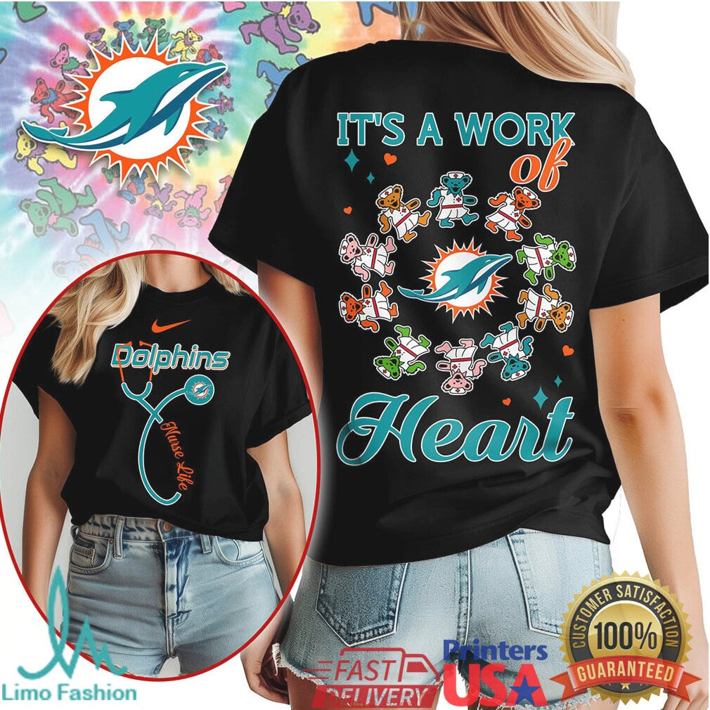 Miami Dolphins Official NFL Grateful Dead Nurse 3D Shirt - Limotees LLC