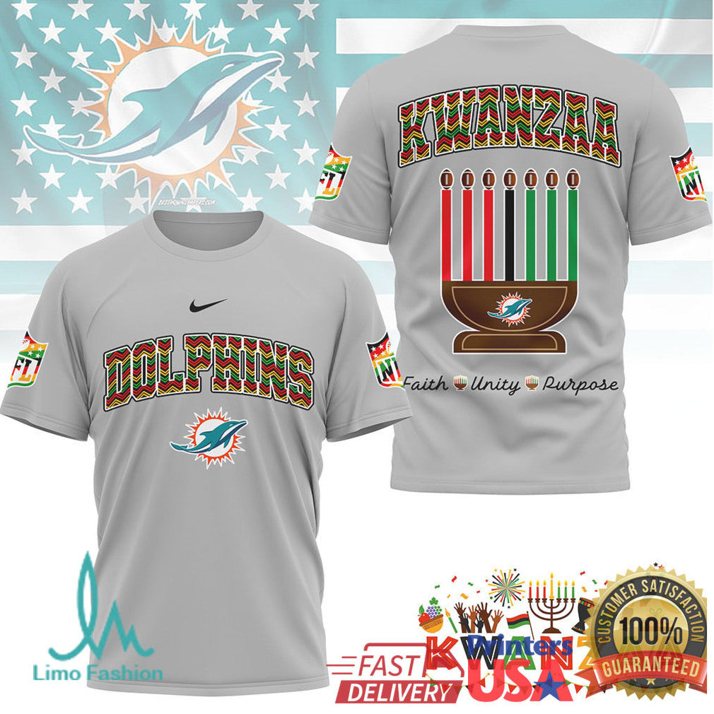 Miami Dolphins Official NFL Kwanzaa Pride 3D Shirt - Limotees LLC