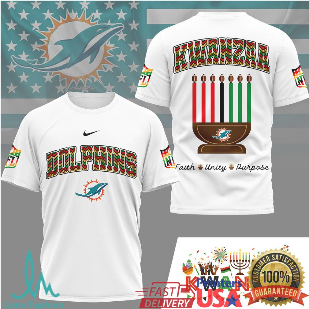Miami Dolphins Official NFL Kwanzaa Pride 3D Shirt - Limotees LLC