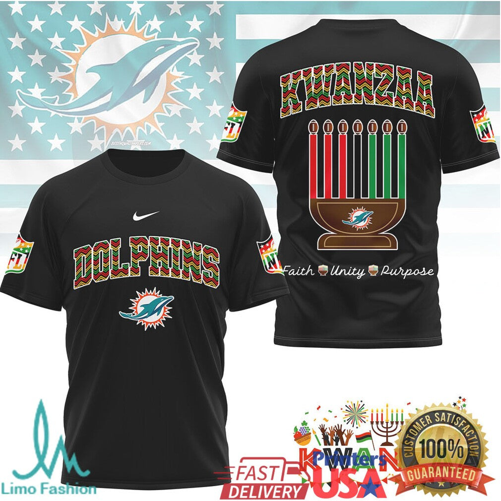 Miami Dolphins Official NFL Kwanzaa Pride 3D Shirt - Limotees LLC