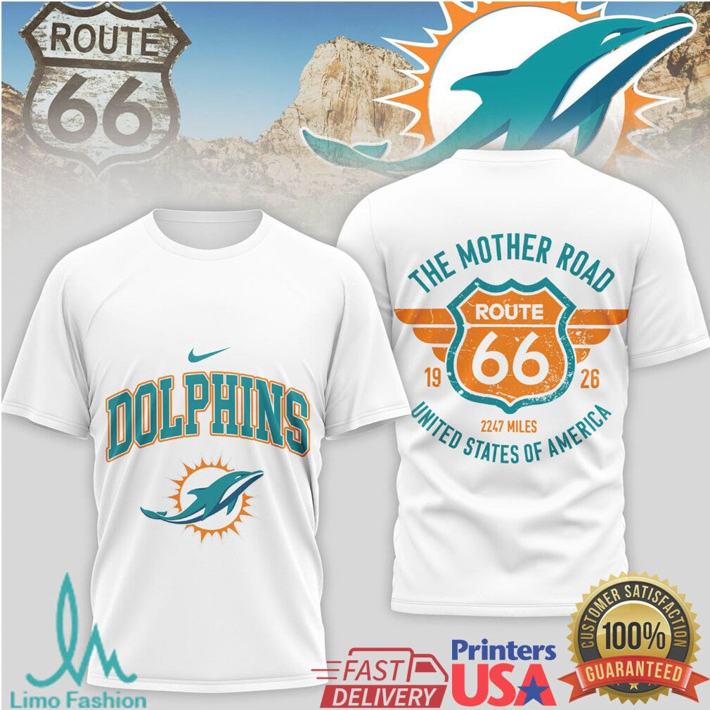 Miami Dolphins Official NFL Route 66 3D Shirt - Limotees LLC