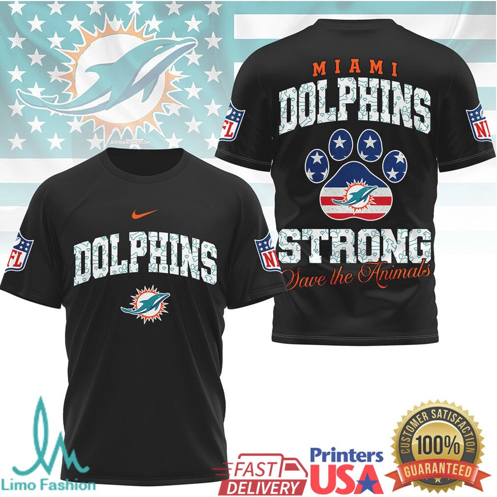 Miami Dolphins Official NFL Save The Animals Fan 3D Shirt - Limotees LLC