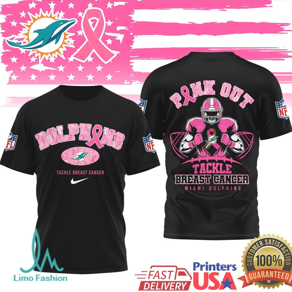 Miami Dolphins Pink Out & Las Vegas Raiders 9.11 Patriot Day NFL T Shirts