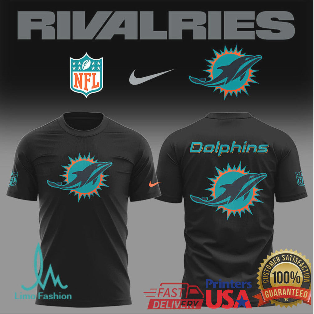 Miami Dolphins Rivalries NFL Graphic Tees Black, White, Navy - Limotees LLC