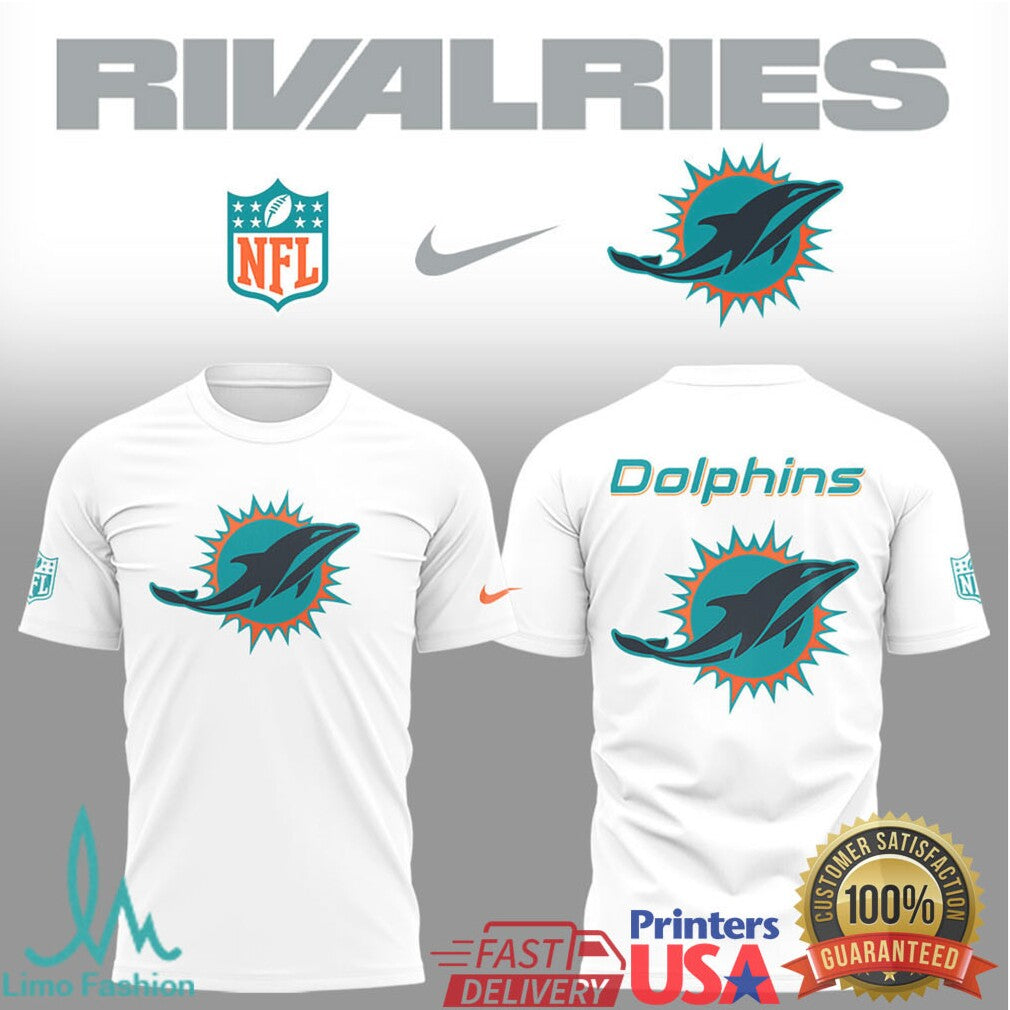 Miami Dolphins Rivalries NFL Graphic Tees Black, White, Navy - Limotees LLC