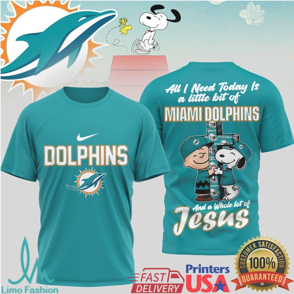 Miami Dolphins Snoopy Charlie Brown Faith Jesus T Shirt - Limotees LLC