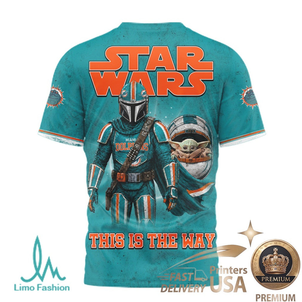 Miami Dolphins Star Wars The Mandalorian This Is The Way T Shirt - Limotees LLC