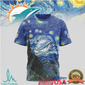 Miami Dolphins Starry Night Vincent Van Gogh Nfl Tshirt - Limotees LLC