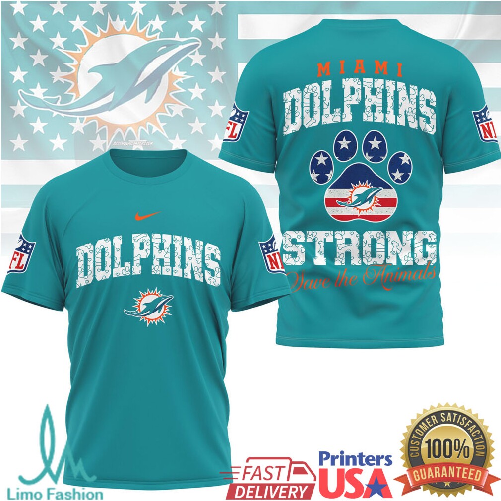 Miami Dolphins Strong Save the Animals NFL Fan Apparel T Shirt - Limotees LLC