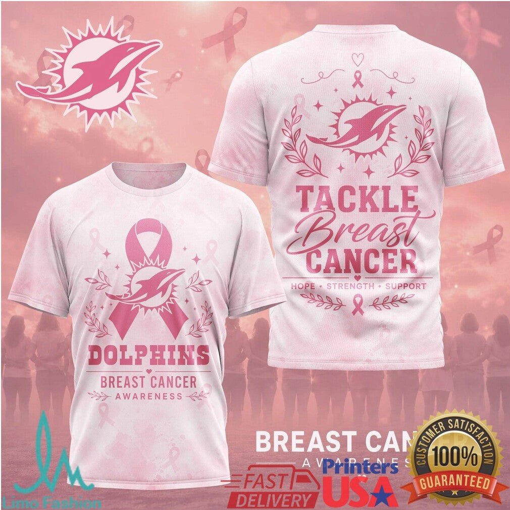 Miami Dolphins Tackle Breast Cancer Awareness Pink T Shirt - Limotees LLC