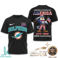 Miami Dolphins USA 250th Anniversary Eagle Patriotic T Shirt - Limotees LLC