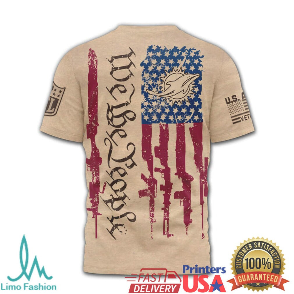 Miami Dolphins We The People American Flag Tactical T Shirt - Limotees LLC