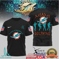Miami Dolphins x Dave Matthews Band Silhouette Tribute T Shirt - Limotees LLC