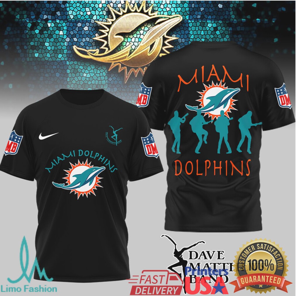 Miami Dolphins x Dave Matthews Band Silhouette Tribute T Shirt - Limotees LLC