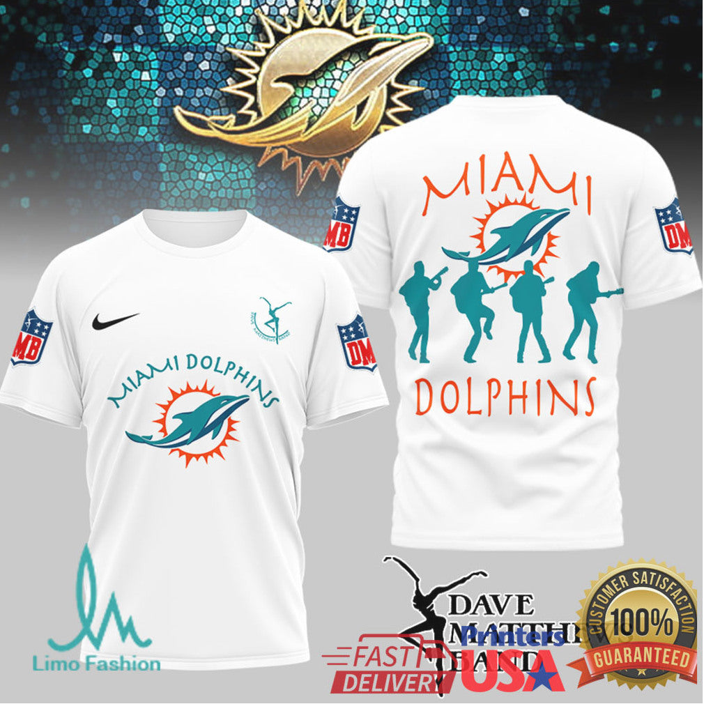 Miami Dolphins x Dave Matthews Band Silhouette Tribute T Shirt - Limotees LLC