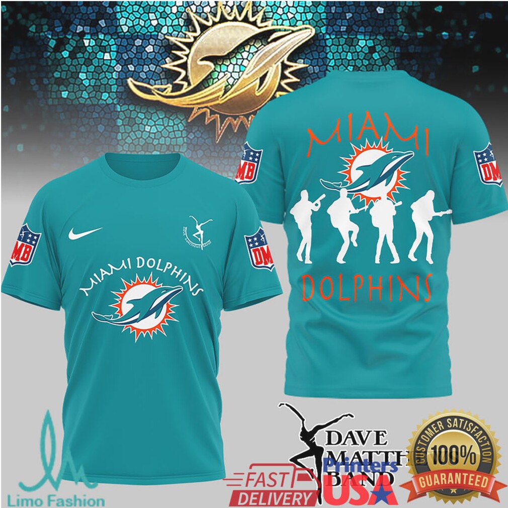Miami Dolphins x Dave Matthews Band Silhouette Tribute T Shirt - Limotees LLC