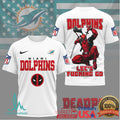 Miami Dolphins x Deadpool “Let's Fucking Go” NFL Graphic T Shirt - Limotees LLC