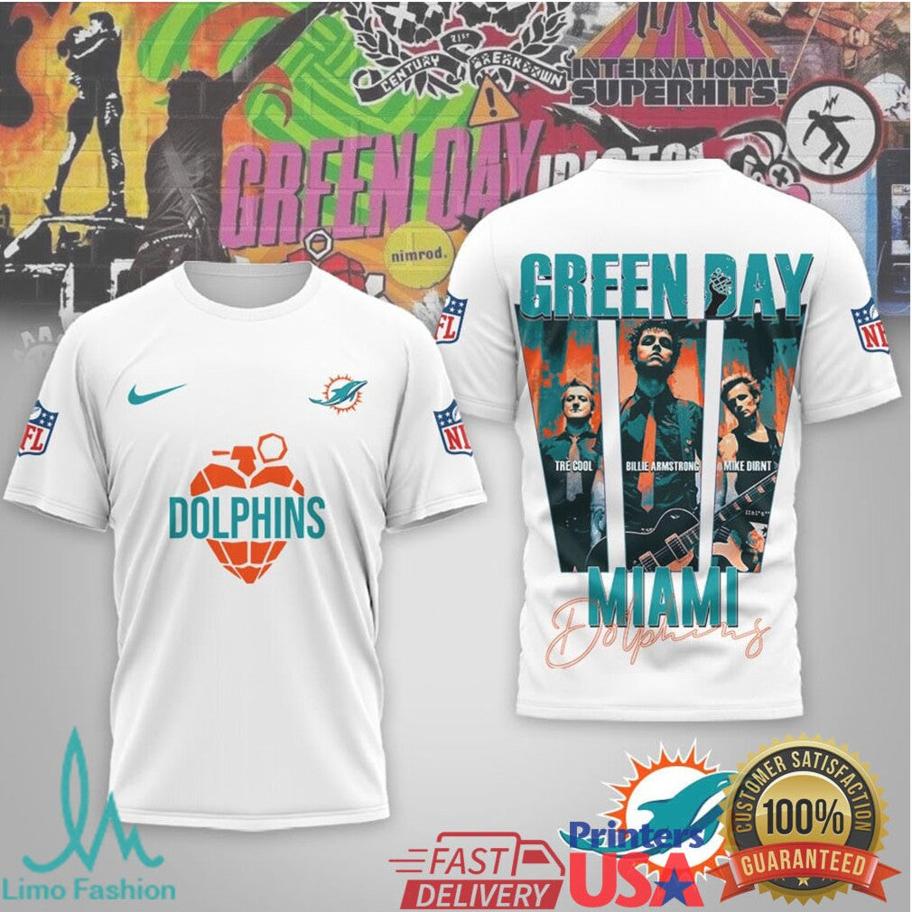 Miami Dolphins x Green Day American Idiot Vintage Style Tee - Limotees LLC