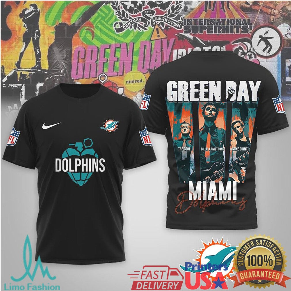 Miami Dolphins x Green Day American Idiot Vintage Style Tee - Limotees LLC