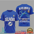 Miami Dolphins x U.S. Navy Blue Angels 80th Anniversary 1946 2026 T Shirt - Limotees LLC