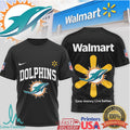 Miami Dolphins x Walmart Collaboration Sunburst Logo Athletic T Shirt - Limotees LLC