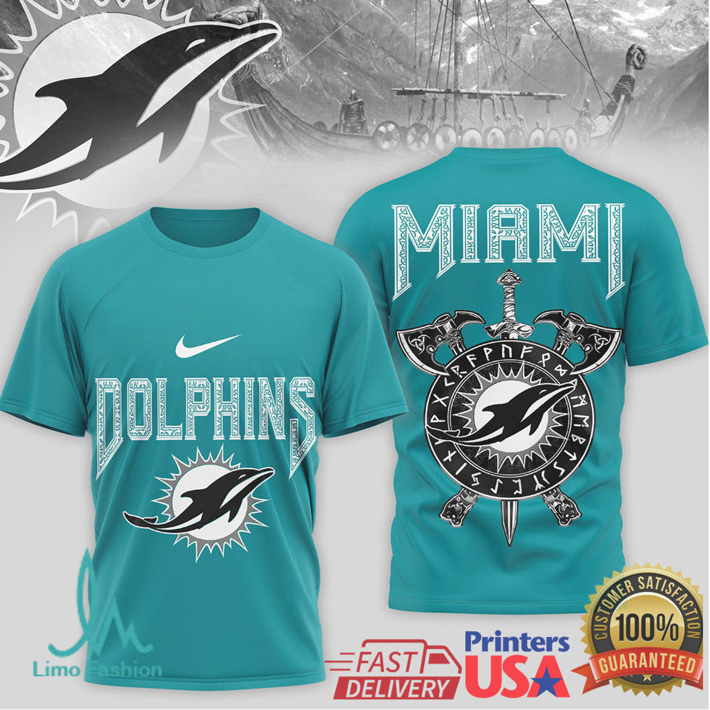 Miami DolphinsOfficial NFL Viking 3D Shirt - Limotees LLC