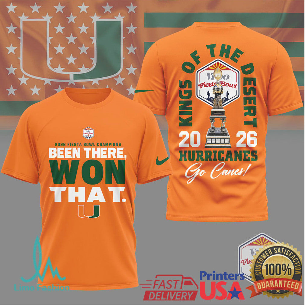 Miami Hurricanes 2026 Fiesta Bowl Champions Shirt Kings Of The Desert - Limotees LLC