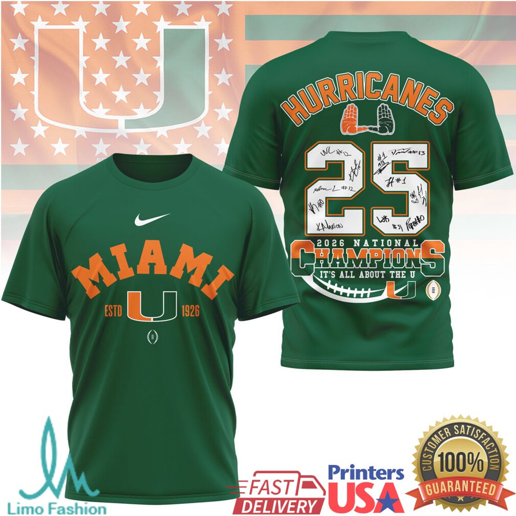 Miami Hurricanes 2026 National Champions Signature Series Tshirt - Limotees LLC