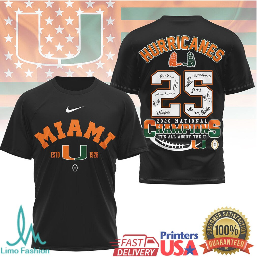 Miami Hurricanes 2026 National Champions Signature Series Tshirt - Limotees LLC