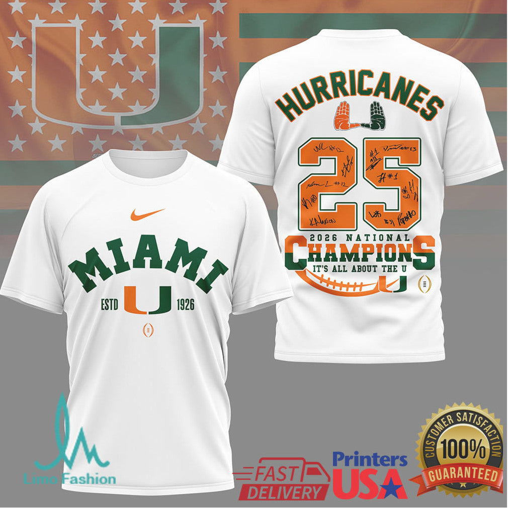 Miami Hurricanes 2026 National Champions Signature Series Tshirt - Limotees LLC