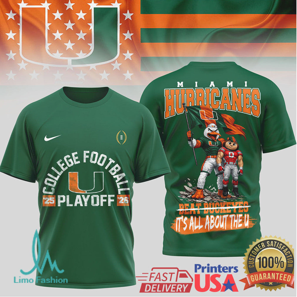 Miami Hurricanes '25 '26 College Football Playoff Beat Buckeyes T Shirt - Limotees LLC
