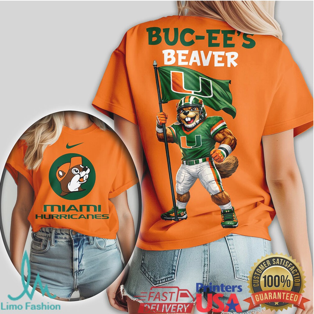 Miami Hurricanes Buc Ees Beaver Mashup Tshirt - Limotees LLC