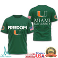 Miami Hurricanes Freedom Miami University Mascot Graphic T Shirt - Limotees LLC