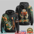 Miami Hurricanes Go Canes Custom Personalized 3D Football T Shirt - Limotees LLC