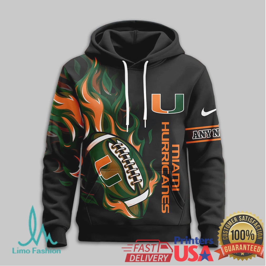 Miami Hurricanes Go Canes Custom Personalized 3D Football T Shirt - Limotees LLC